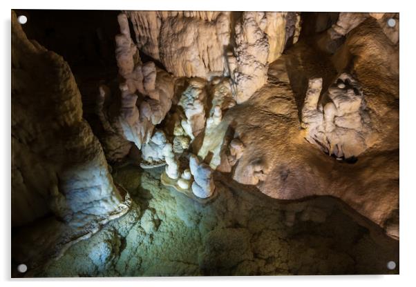 Postojna Cave Interior With Water Pool Acrylic by Artur Bogacki
