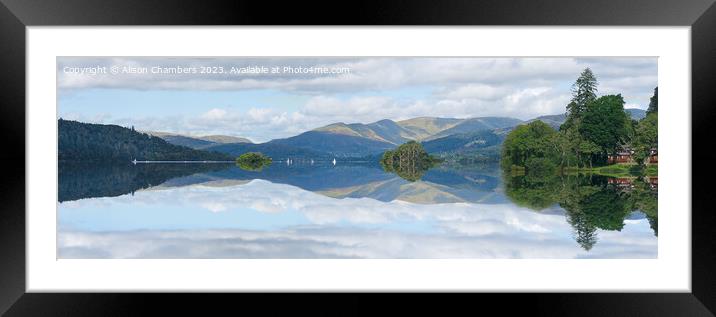 Lake Windermere Panorama  Framed Mounted Print by Alison Chambers