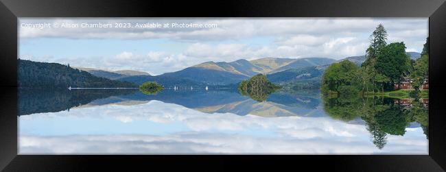 Lake Windermere Panorama  Framed Print by Alison Chambers