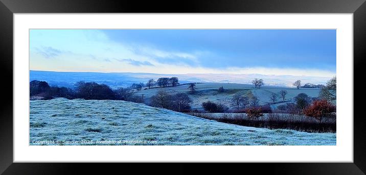 Frost Mantling The North Pennine Moor, Near Brough Framed Mounted Print by Sandie 