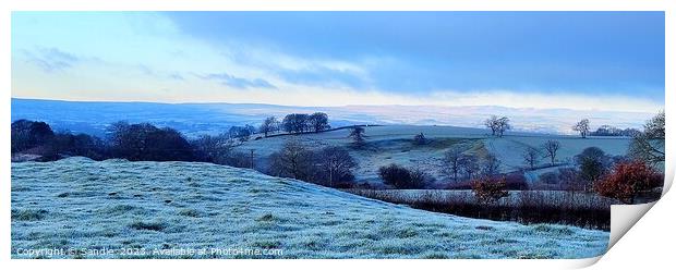 Frost Mantling The North Pennine Moor, Near Brough Print by Sandie 