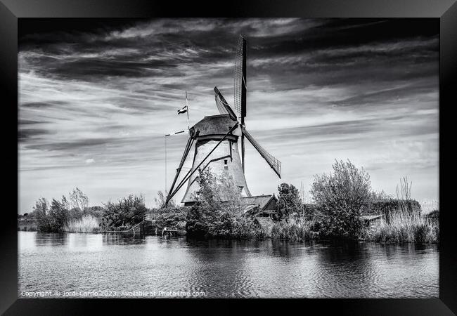 The majesty of the Windmill - CR2305-9264-BW. Framed Print by Jordi Carrio