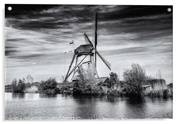 The majesty of the Windmill - CR2305-9264-BW. Acrylic by Jordi Carrio