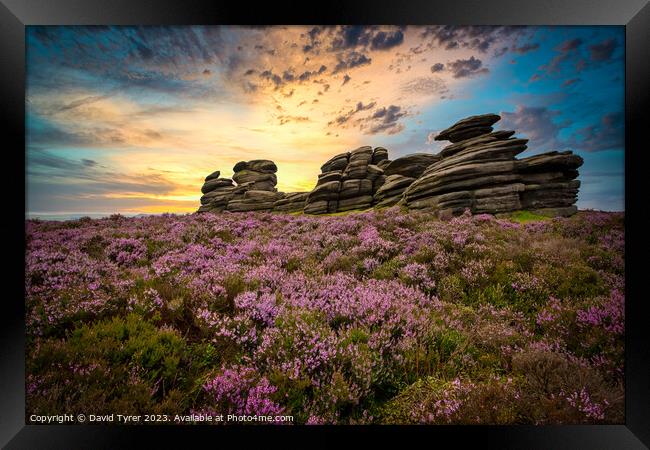 Wheel Stones: A Derbyshire Summer's Panorama Framed Print by David Tyrer
