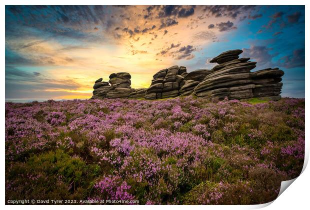 Wheel Stones: A Derbyshire Summer's Panorama Print by David Tyrer