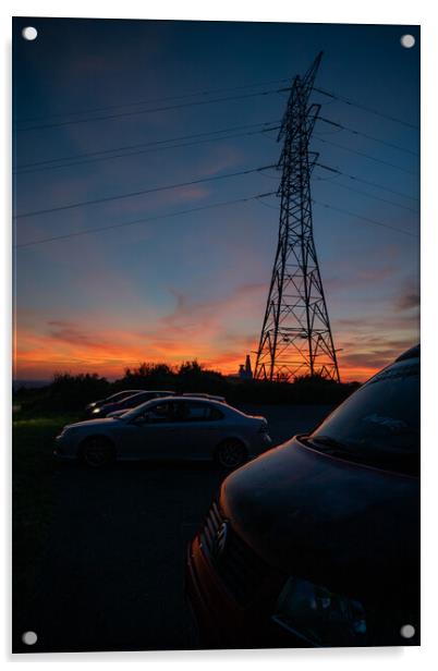 Beneath the Pylon at Sunset Acrylic by Anne Rogers LRPS