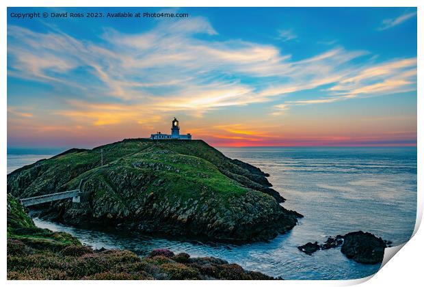 Sunset at Strumble Head Print by David Ross