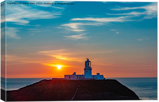 Strumble Head Lighthouse Canvas Print by David Ross