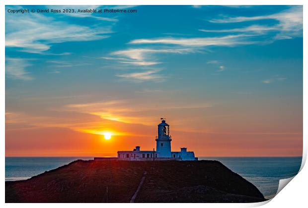 Strumble Head Lighthouse Print by David Ross