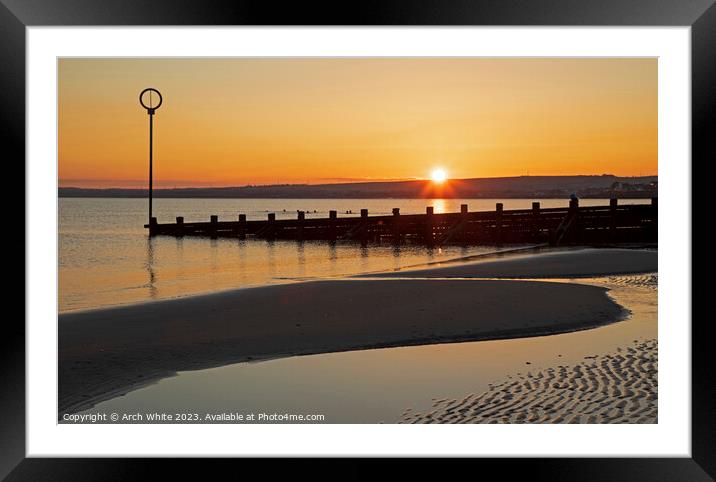 Sunrise at Portobello, Edinburgh, Scotland, UK Framed Mounted Print by Arch White