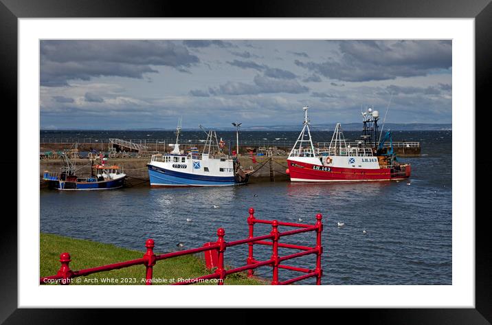 Port Seton Harbour, East Lothian, Scotland, UK Framed Mounted Print by Arch White