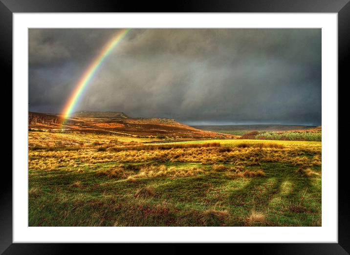 Rainbow over Burbage Framed Mounted Print by Darren Galpin