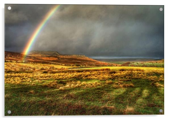 Rainbow over Burbage Acrylic by Darren Galpin