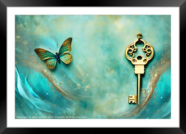 Poetic key to dreams Framed Mounted Print by Jitka Saniova