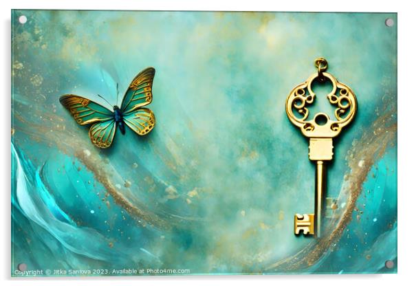 Poetic key to dreams Acrylic by Jitka Saniova
