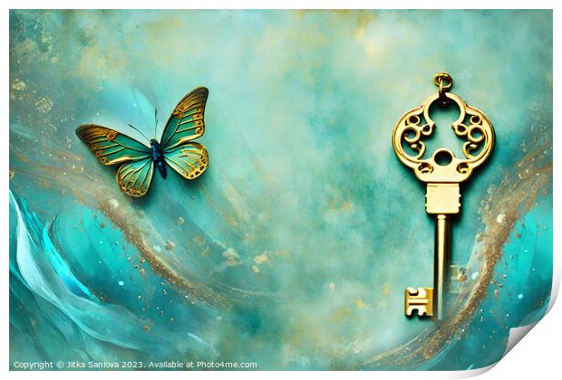 Poetic key to dreams Print by Jitka Saniova