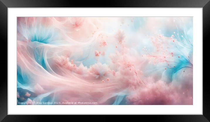 Pink and blue romantic dream Framed Mounted Print by Jitka Saniova