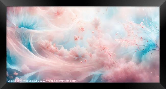 Pink and blue romantic dream Framed Print by Jitka Saniova