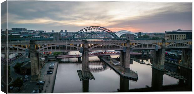 The Bridges Across The Tyne Canvas Print by Apollo Aerial Photography