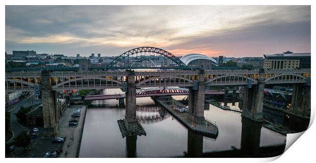 The Bridges Across The Tyne Print by Apollo Aerial Photography