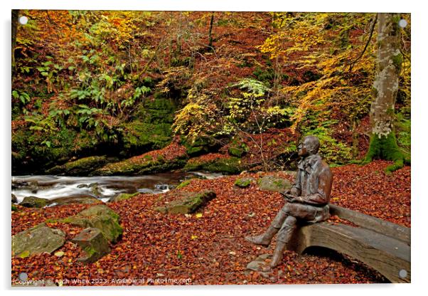 Robert Burns statue sited beside Moness Burn, Birk Acrylic by Arch White