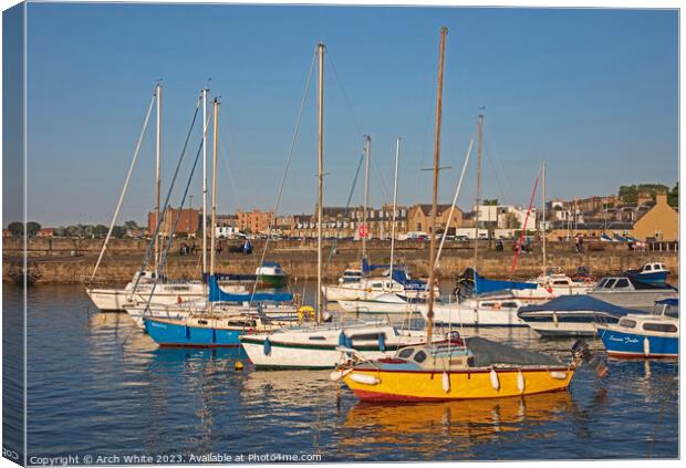 Musselburgh Harbour, East Lothian, Scotland Canvas Print by Arch White