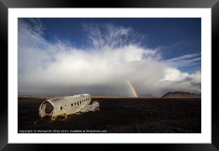 US Navy Douglas C-117D (DC3) Wreckage at Solheimas Framed Mounted Print by Michael Mc Elroy