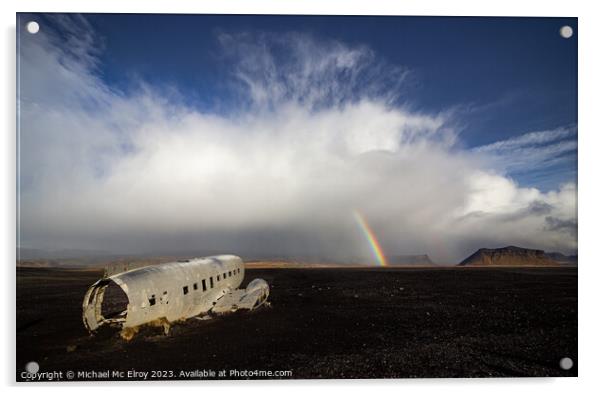 US Navy Douglas C-117D (DC3) Wreckage at Solheimas Acrylic by Michael Mc Elroy