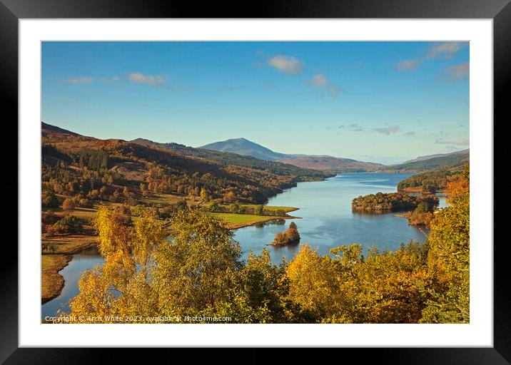 Queens View and Loch Tummel,Tay Forest Park, Scotl Framed Mounted Print by Arch White