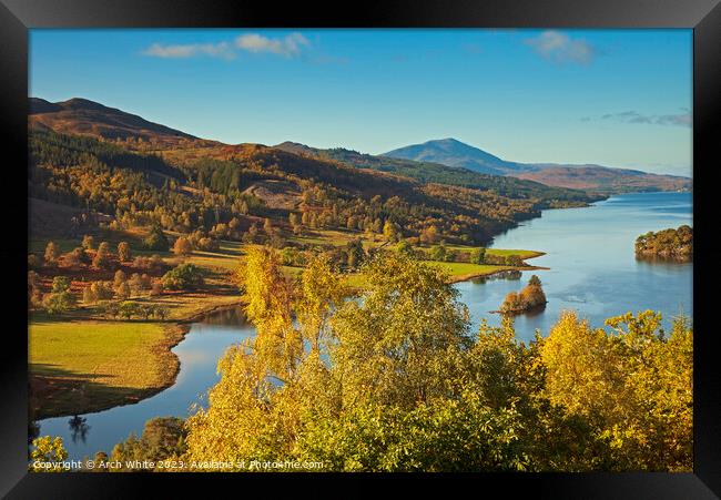 Queens View and Loch Tummel,Tay Forest Park, Perth Framed Print by Arch White