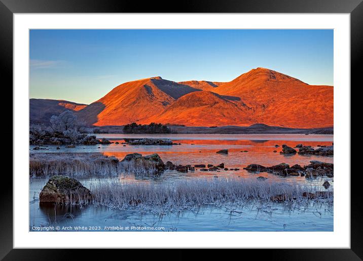 Rannoch Moor with Black mount in background, Locha Framed Mounted Print by Arch White