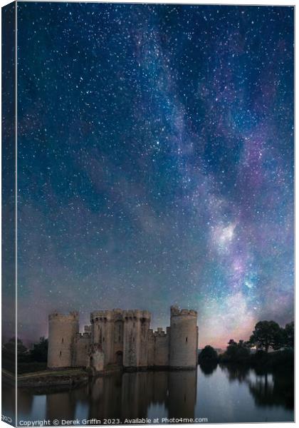 The Milky Way over Bodiam Castle Canvas Print by Derek Griffin