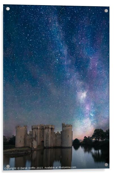 The Milky Way over Bodiam Castle Acrylic by Derek Griffin