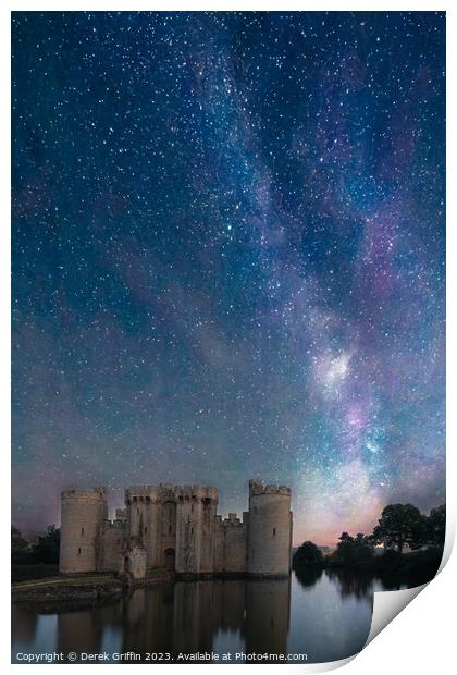 The Milky Way over Bodiam Castle Print by Derek Griffin