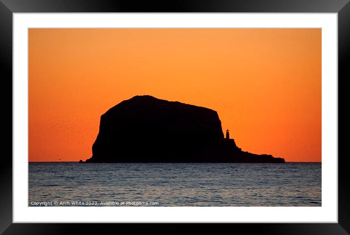  Bass Rock, sunrise, North Berwick, East Lothian,  Framed Mounted Print by Arch White