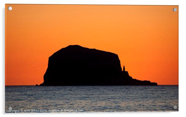  Bass Rock, sunrise, North Berwick, East Lothian,  Acrylic by Arch White