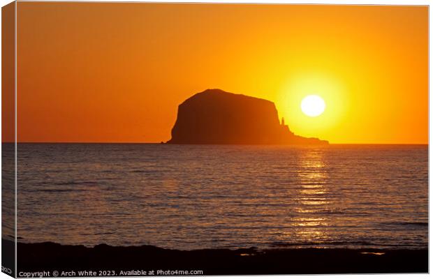 Bass Rock, sunrise, North Berwick, East Lothian, S Canvas Print by Arch White