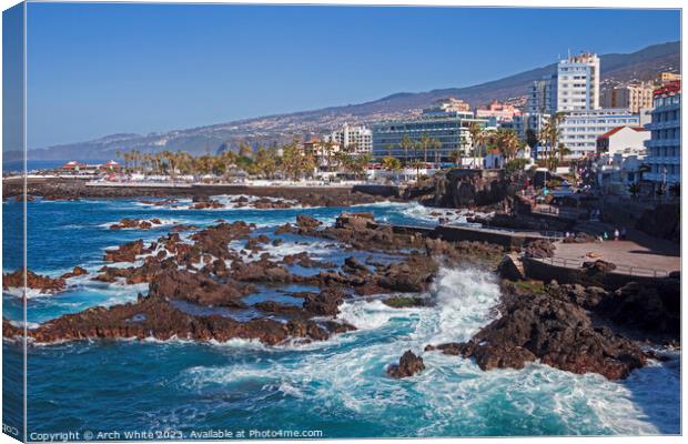 Puerto de la Cruz, Tenerife, Canary Islands, Spain Canvas Print by Arch White