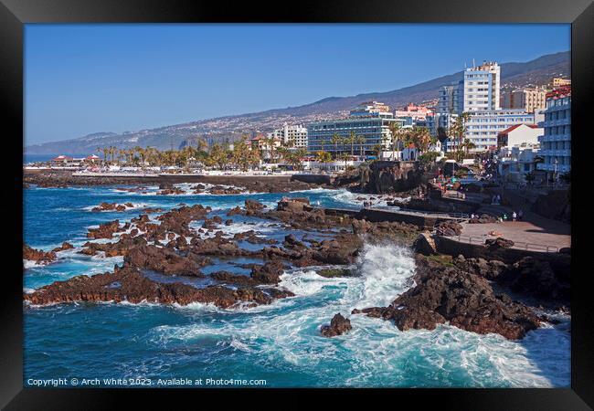 Puerto de la Cruz, Tenerife, Canary Islands, Spain Framed Print by Arch White