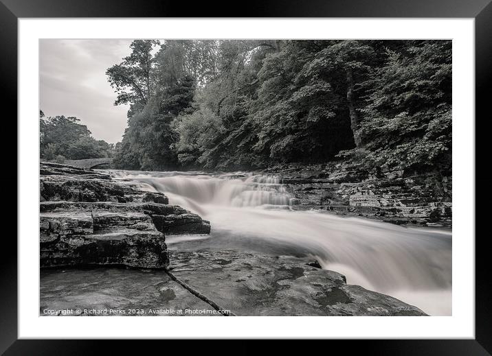 Stainforth Water falls Framed Mounted Print by Richard Perks