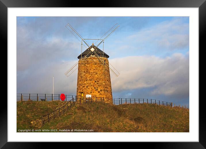 St Monan's Windmill, St Monan's, Fife, Scotland, U Framed Mounted Print by Arch White