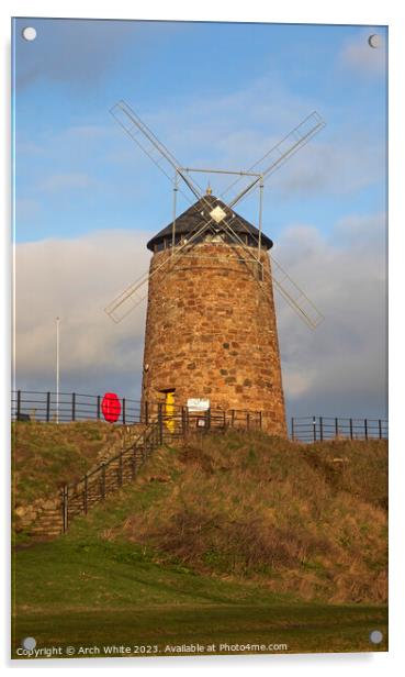 St Monan's Windmill, St Monan's, Fife, Scotland, U Acrylic by Arch White