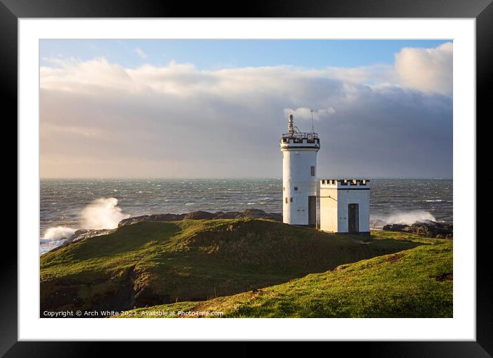 Elie Ness lighthouse, Fife, East Neuk, Scotland, U Framed Mounted Print by Arch White
