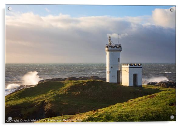 Elie Ness lighthouse, Fife, East Neuk, Scotland, U Acrylic by Arch White