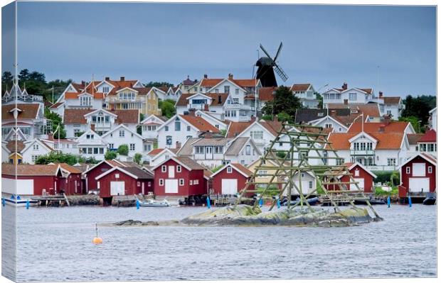 Fiskebackskil Fishing Village, Sweden Canvas Print by Martyn Arnold