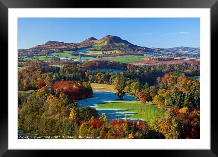 Scott's View looking towards the Eildon Hills near Framed Mounted Print by Arch White