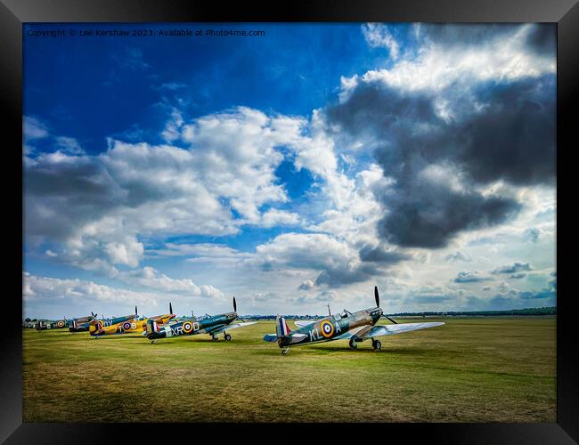 Supermarine Spitfires at the Battle of Britain Framed Print by Lee Kershaw