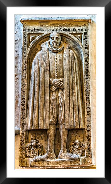 Medieval Wall Sculpture St Mary's Church Berlin Germany Framed Mounted Print by William Perry