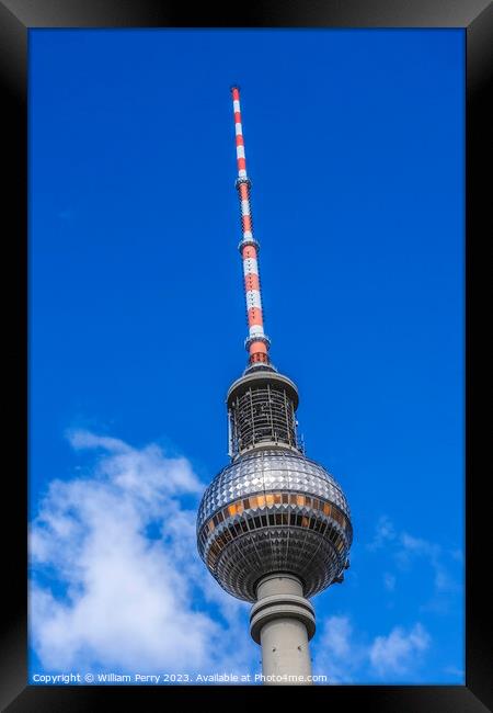 East German TV Tower Alexanderplatz Berlin Germany Framed Print by William Perry