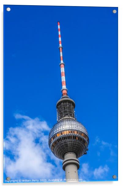 East German TV Tower Alexanderplatz Berlin Germany Acrylic by William Perry